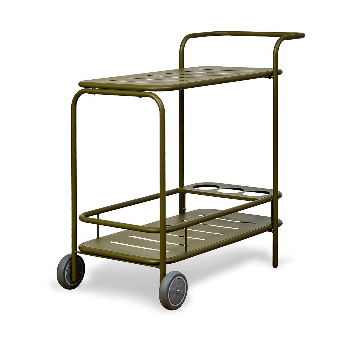 Palma Outdoor Bar Cart - Olive Green