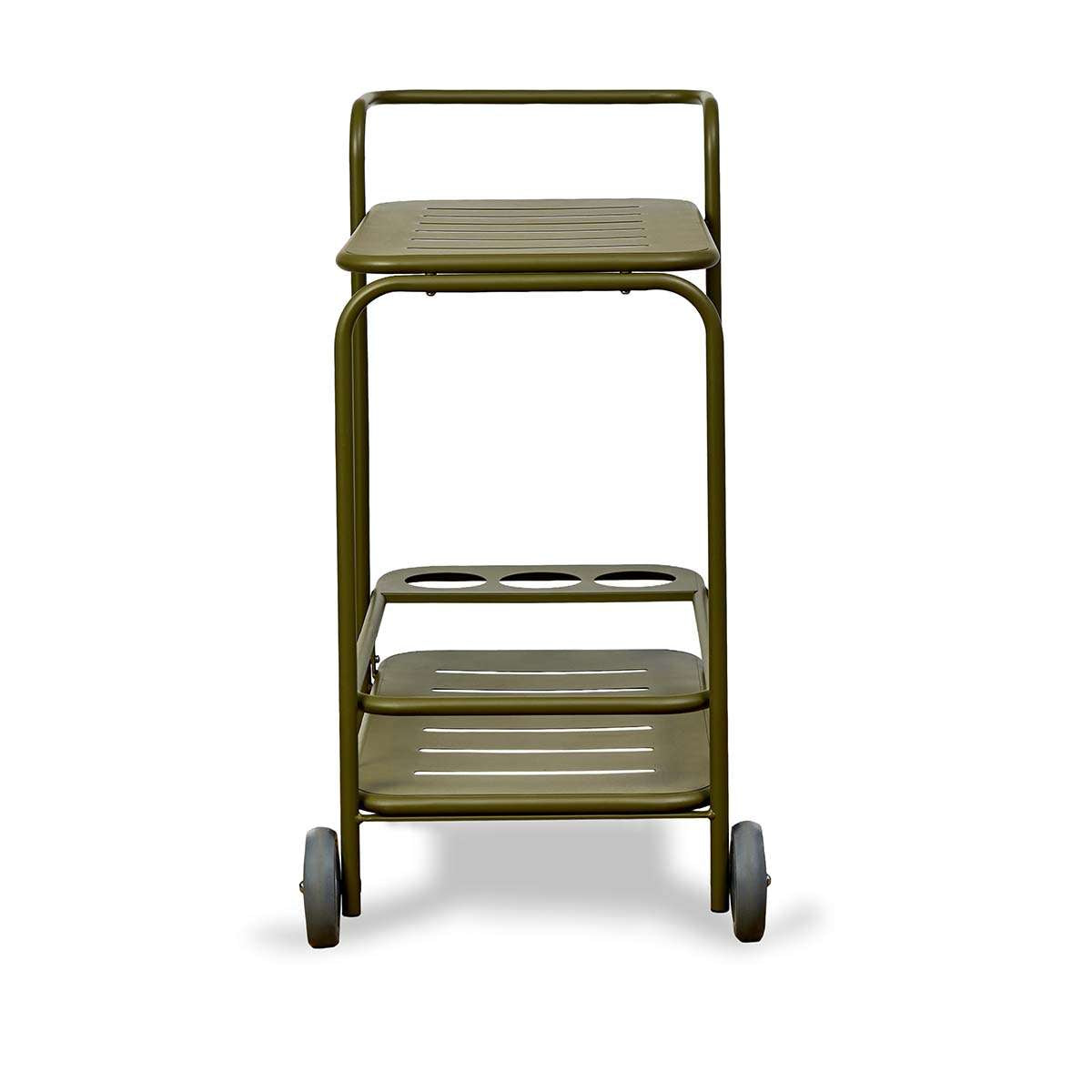 Palma Outdoor Bar Cart - Olive Green