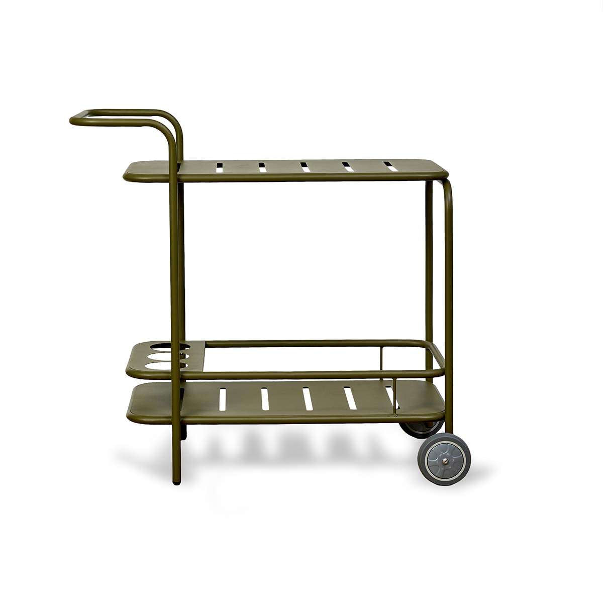 Palma Outdoor Bar Cart - Olive Green