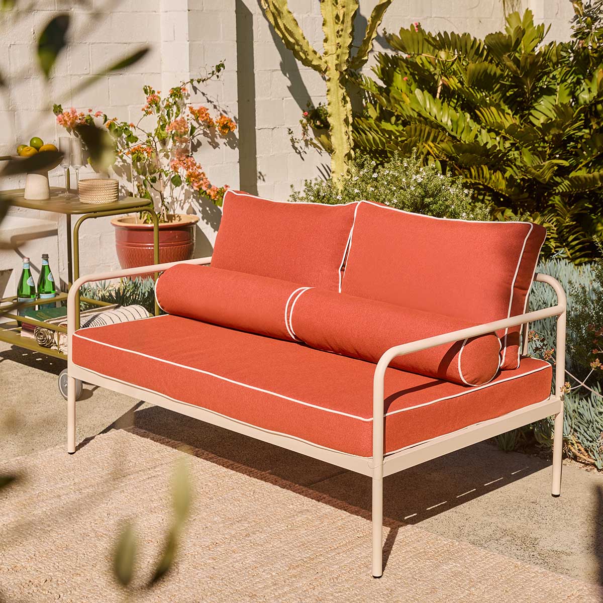 Marin Outdoor Two Seater Sofa - Paprika