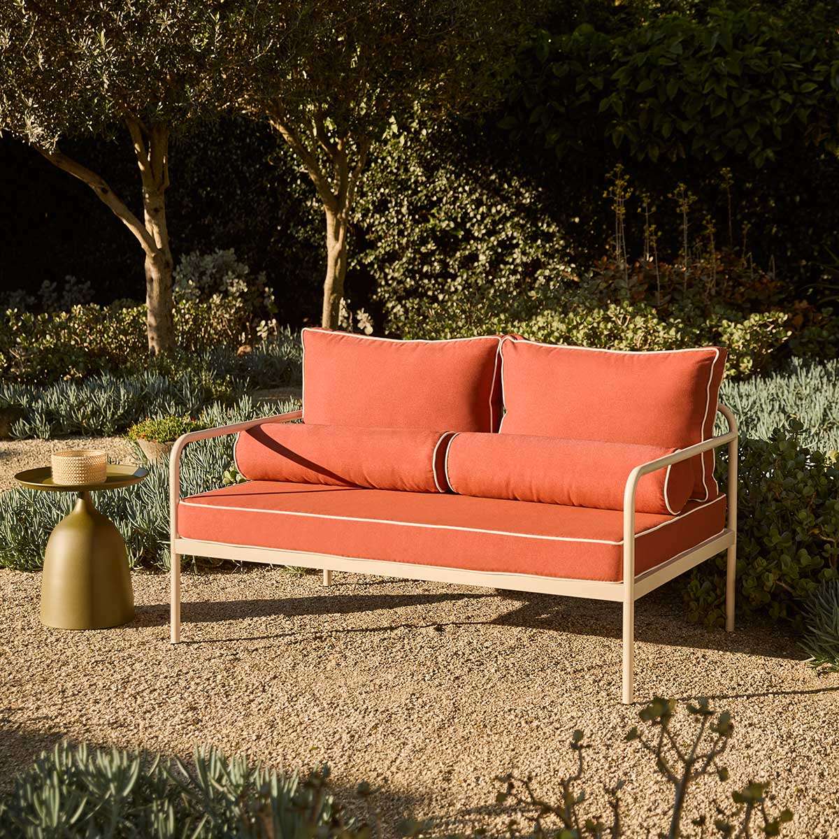 Marin Outdoor Two Seater Sofa - Paprika
