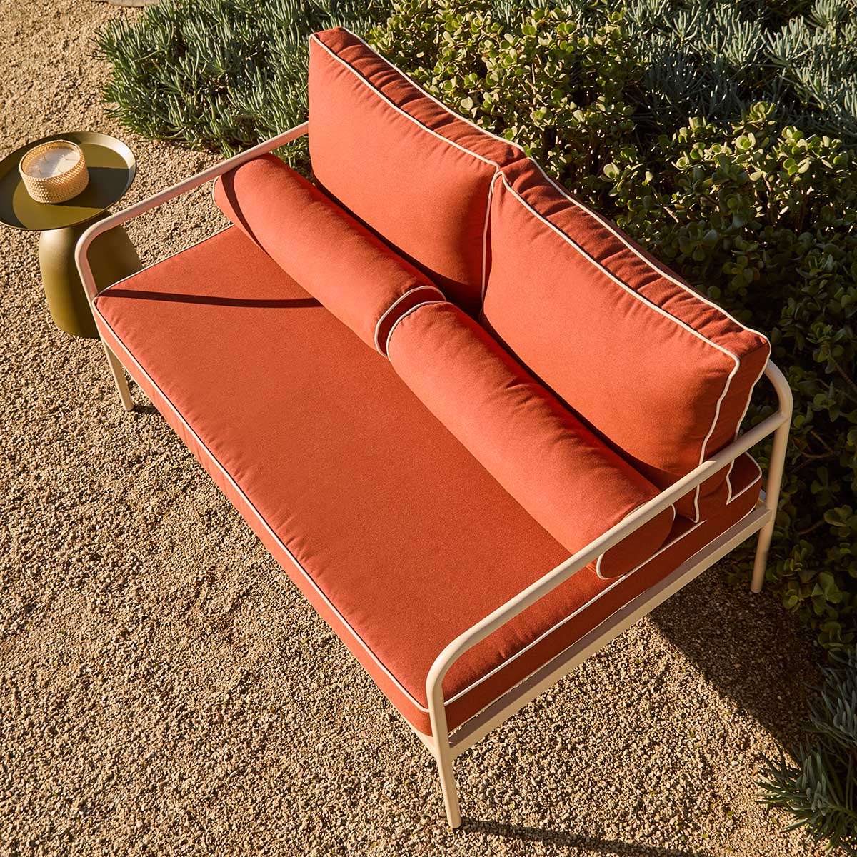 Marin Outdoor Two Seater Sofa - Paprika