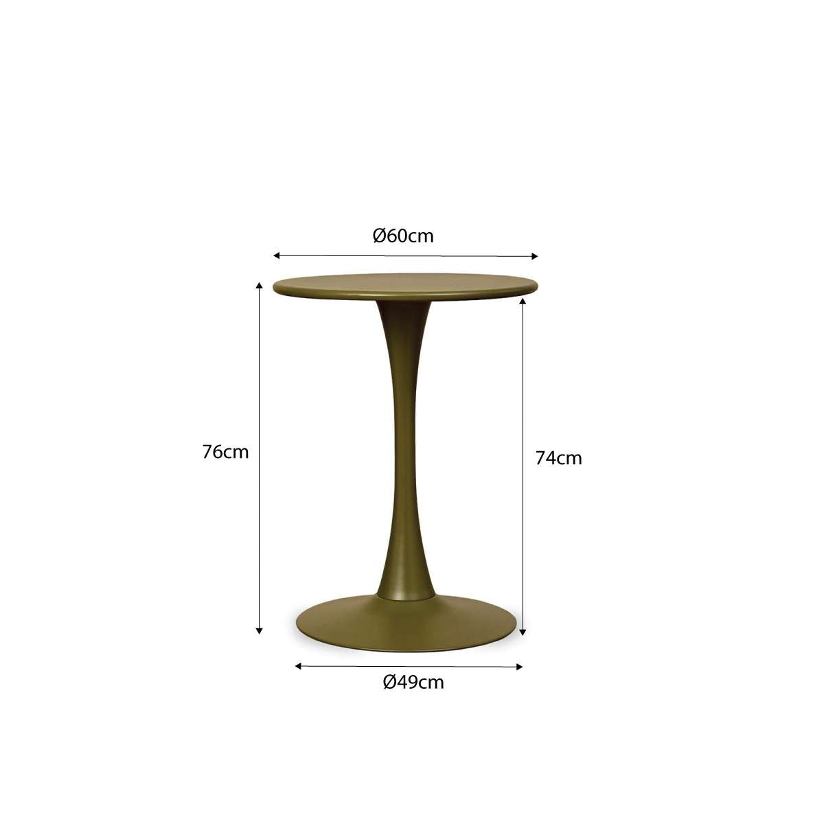 Ravello Outdoor Bistro Round Table - Olive Green