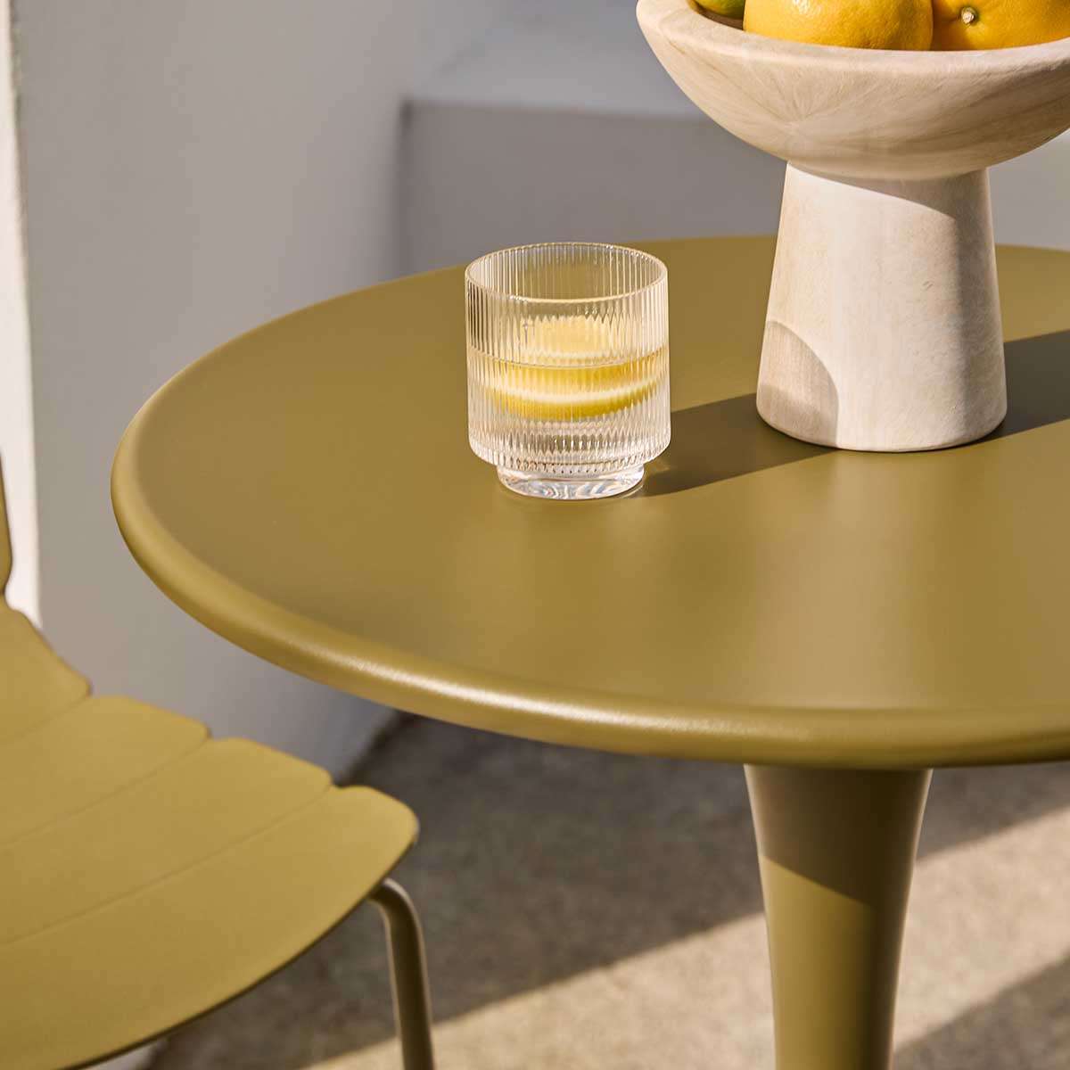Ravello Outdoor Bistro Round Table - Olive Green