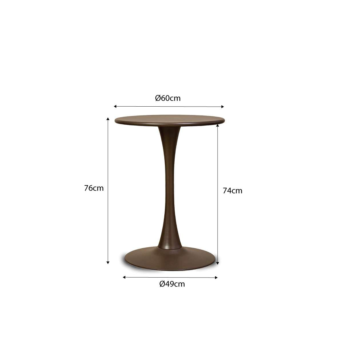 Ravello Outdoor Bistro Round Table - Chocolate