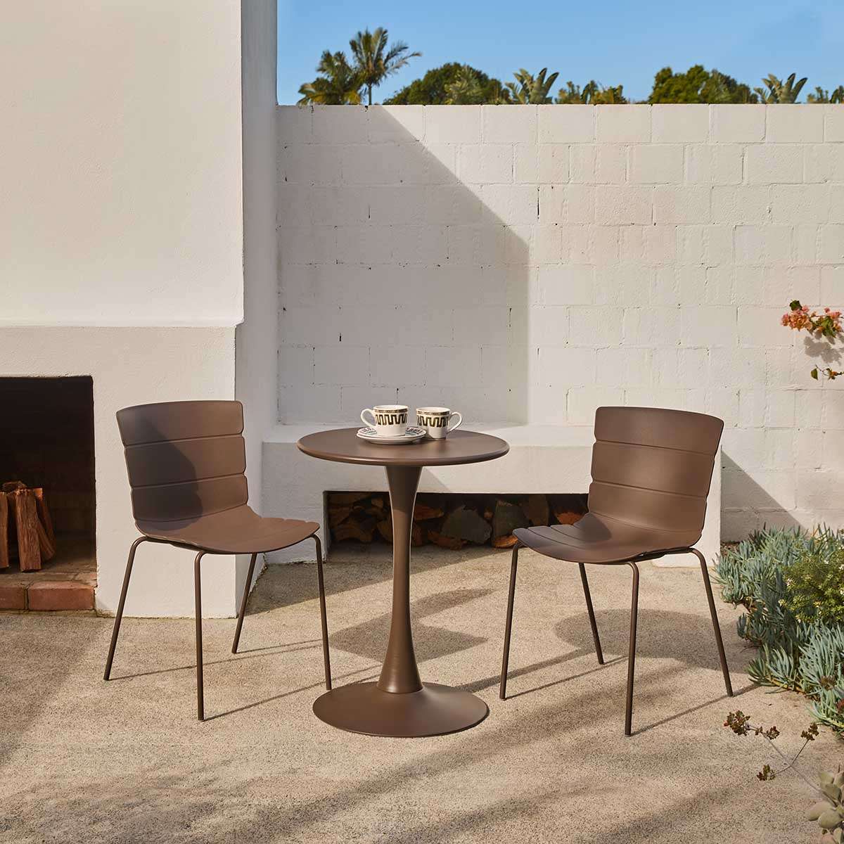 Ravello Outdoor Bistro Three Piece Dining Set Chocolate