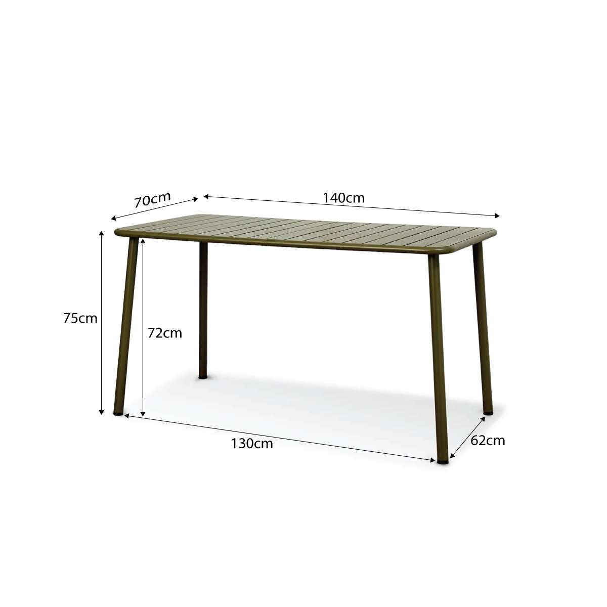 Ravello Outdoor Four Seater Dining Table - Olive Green