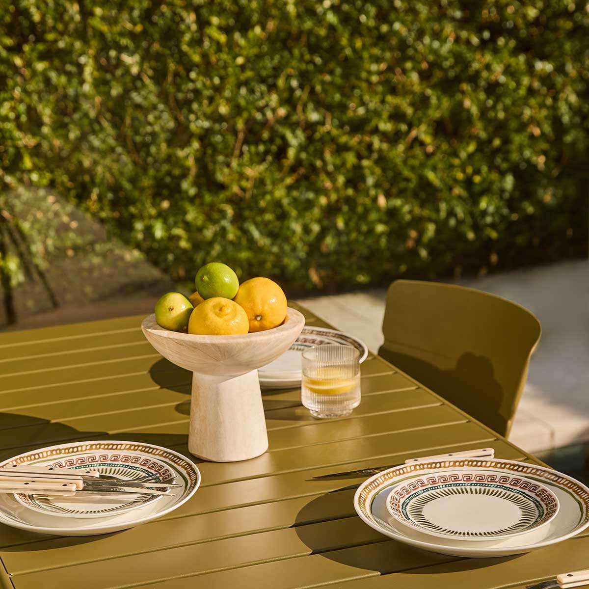 Ravello Outdoor Four Seater Dining Table - Olive Green