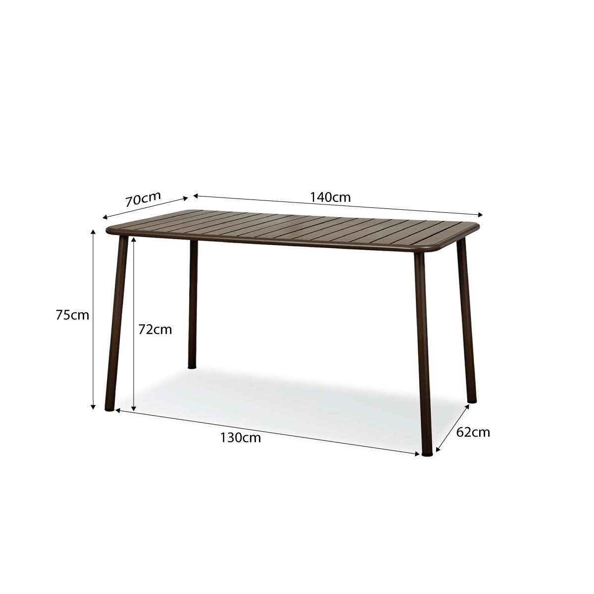 Ravello Outdoor Four Seater Dining Table - Chocolate