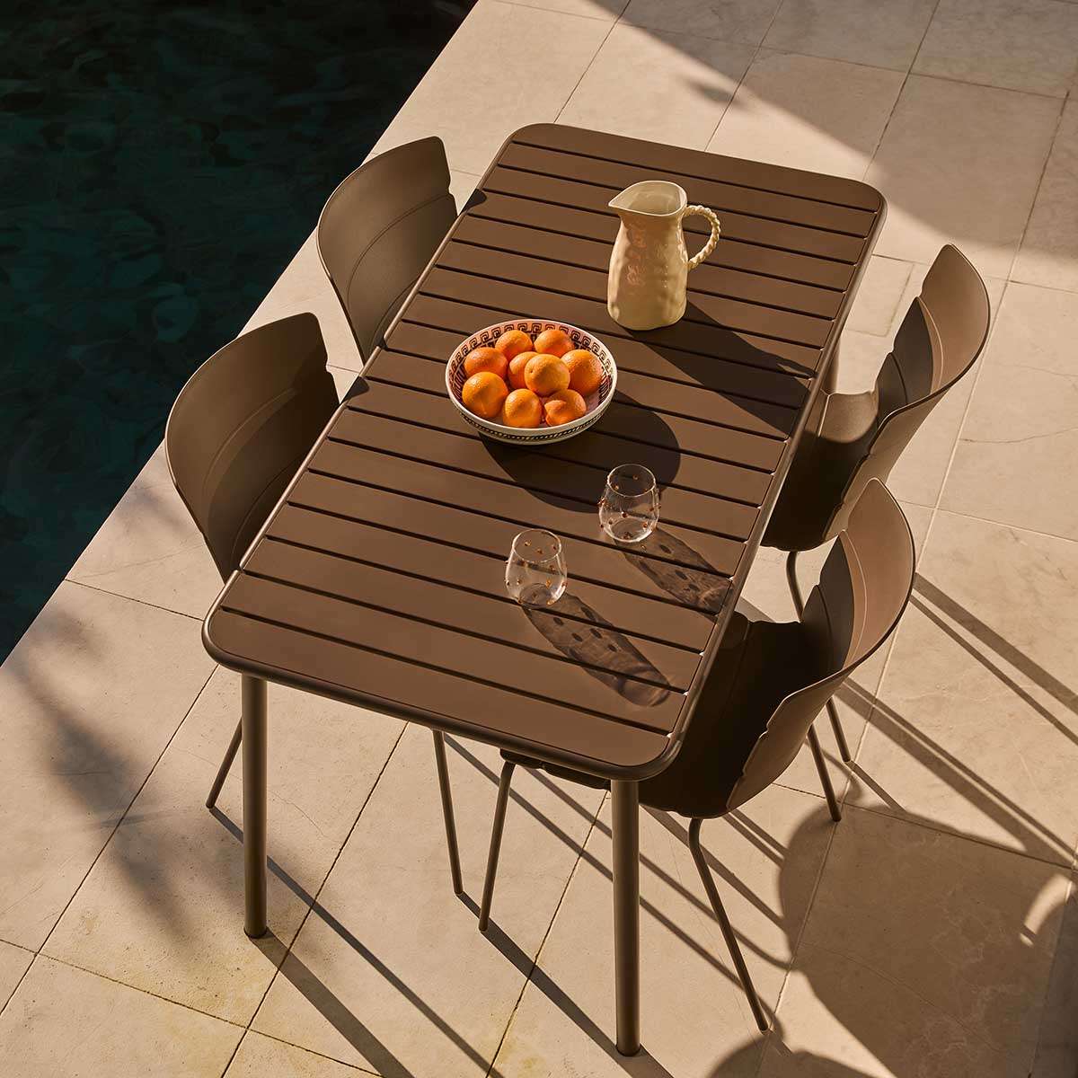 Ravello Outdoor Four Seater Dining Table - Chocolate