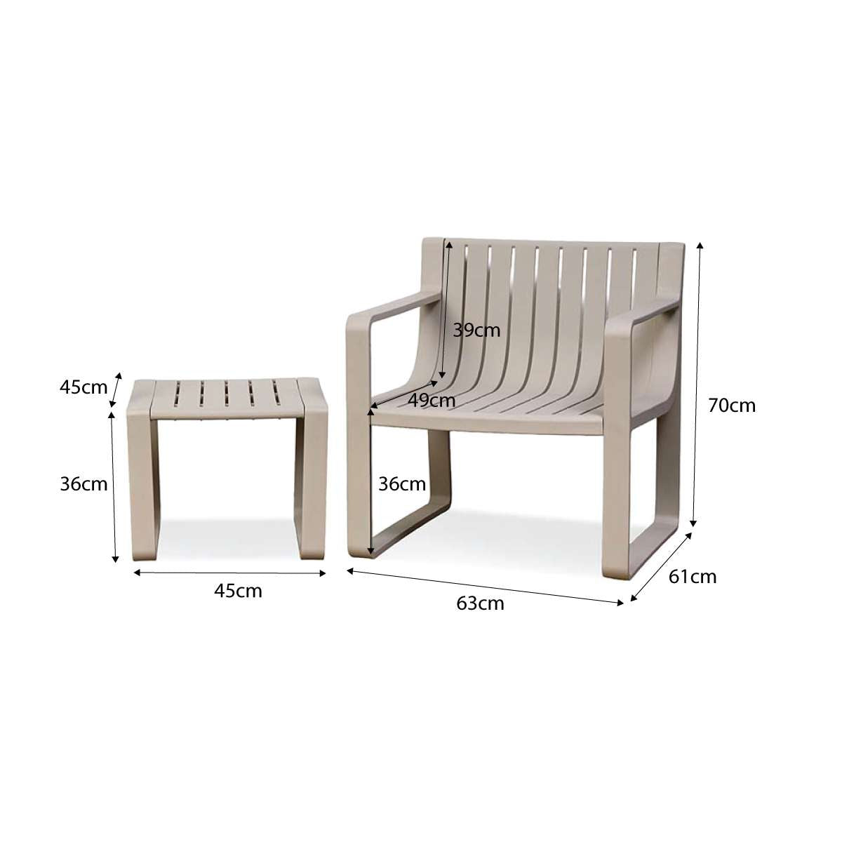 Ravello Outdoor Lounge Seating - Set of Three - Beige