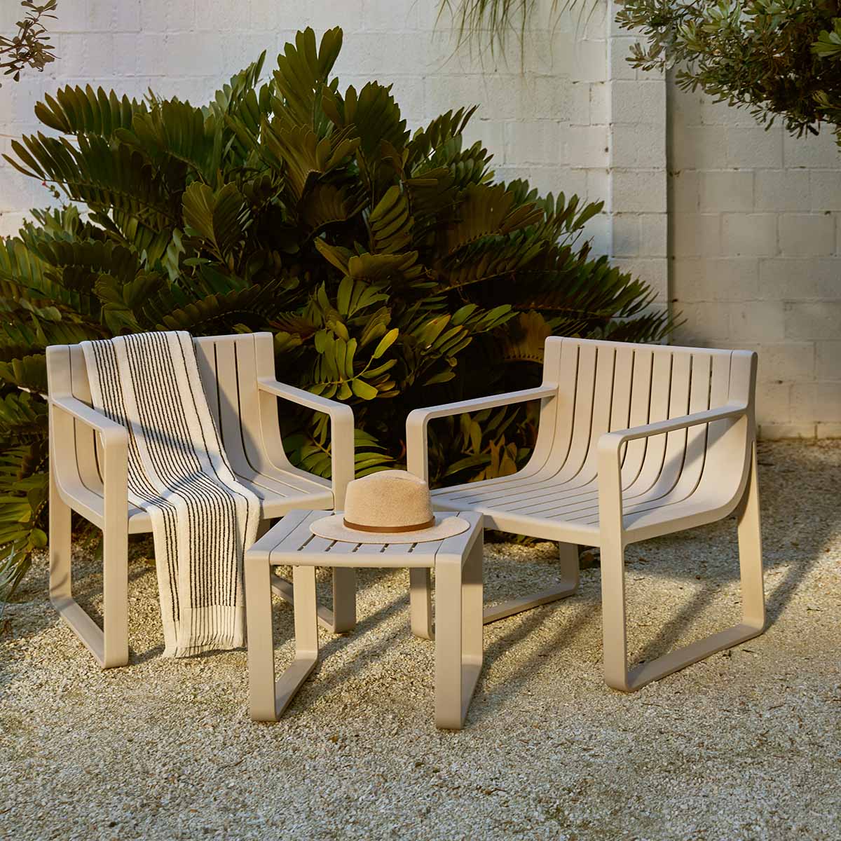 Ravello Outdoor Lounge Seating - Set of Three - Beige