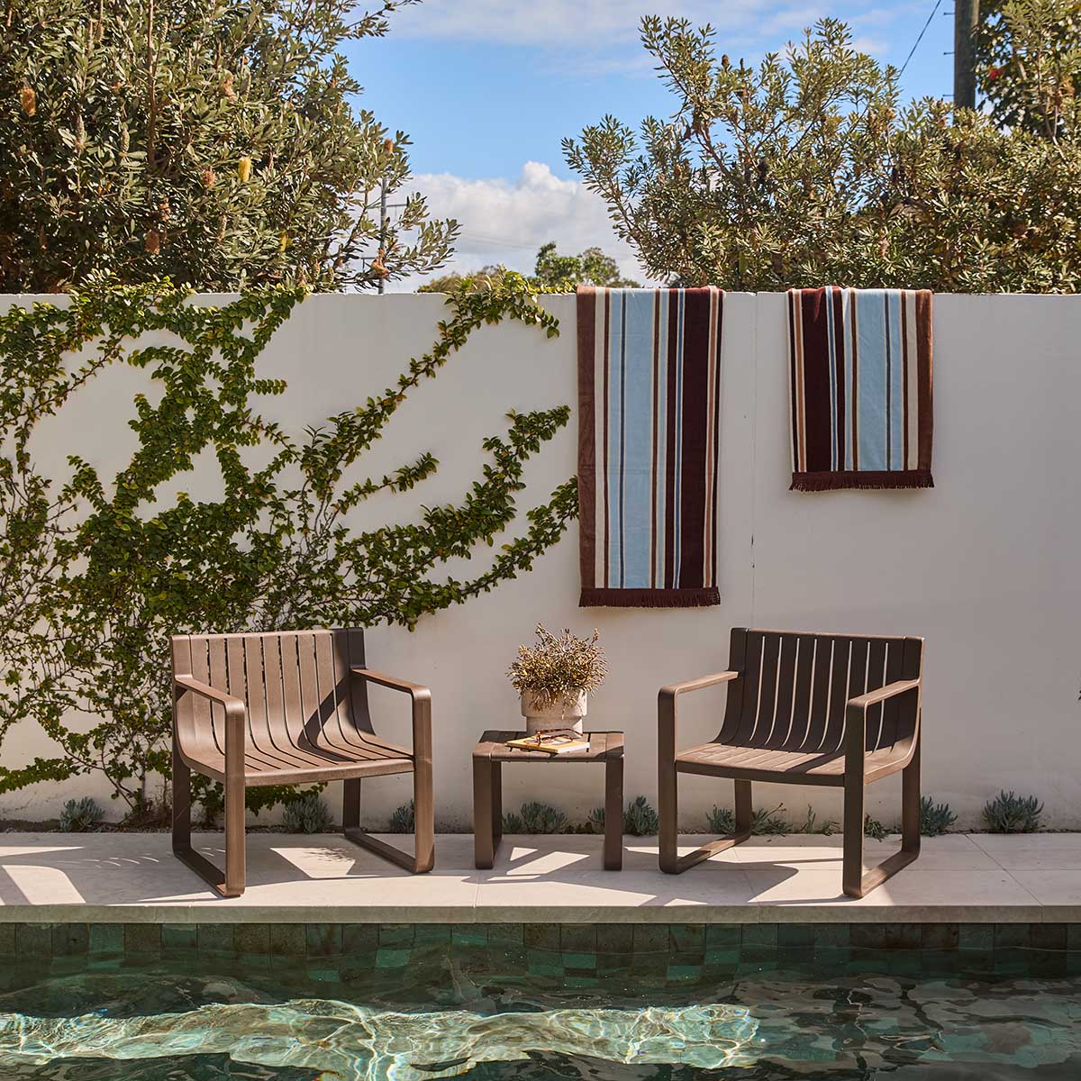 Ravello Outdoor Lounge Seating - Set of Three - Chocolate