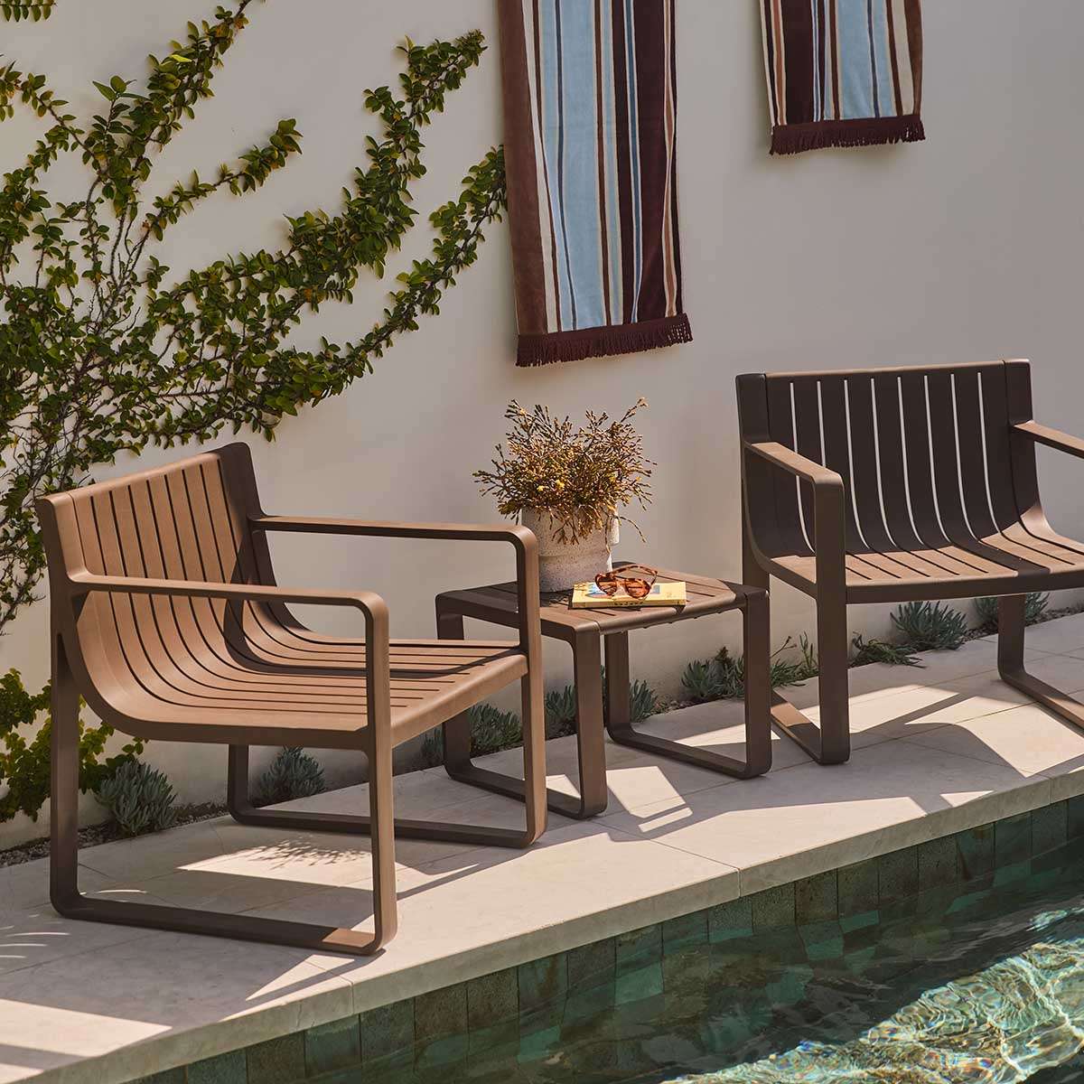 Ravello Outdoor Lounge Seating - Set of Three - Chocolate