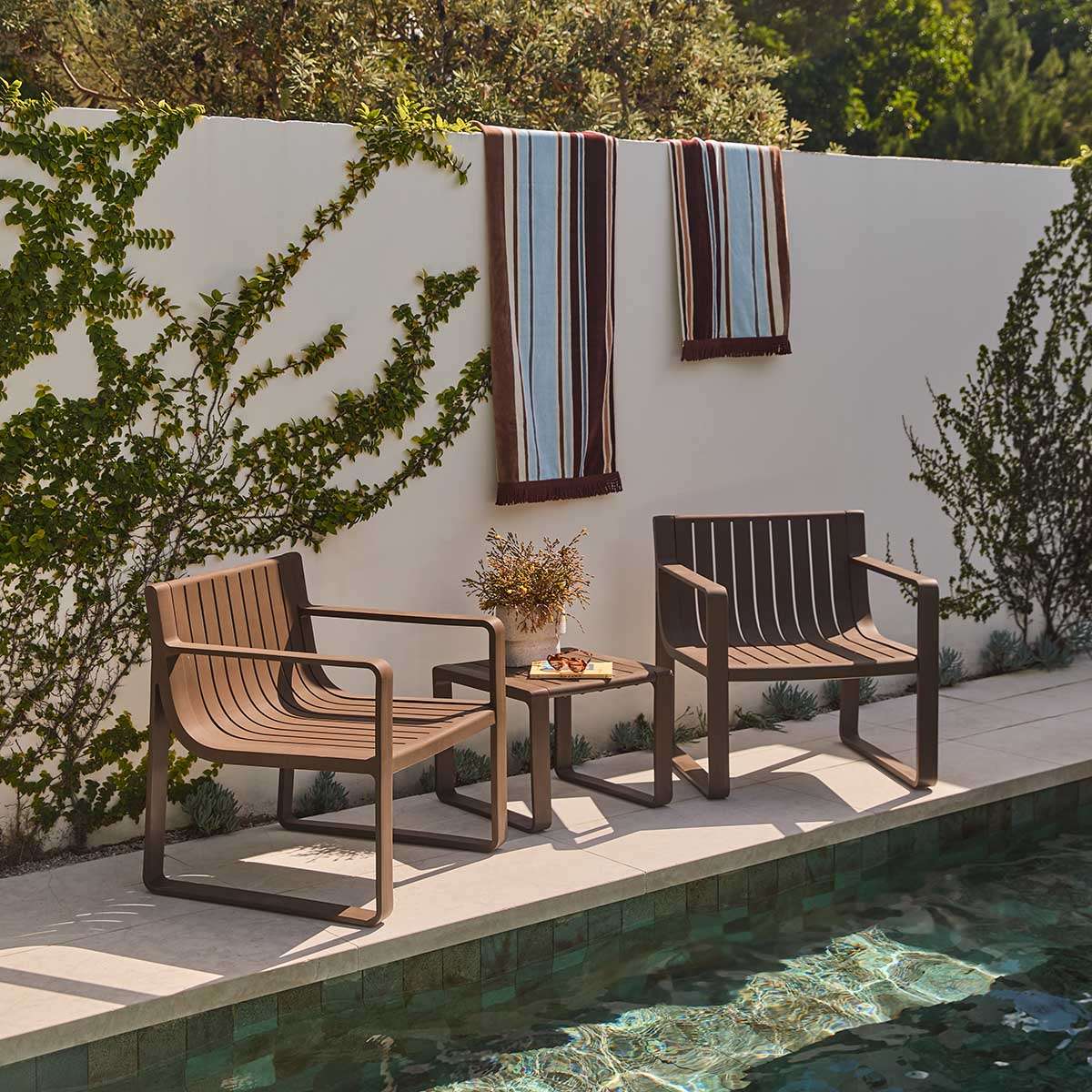 Ravello Outdoor Lounge Seating - Set of Three - Chocolate