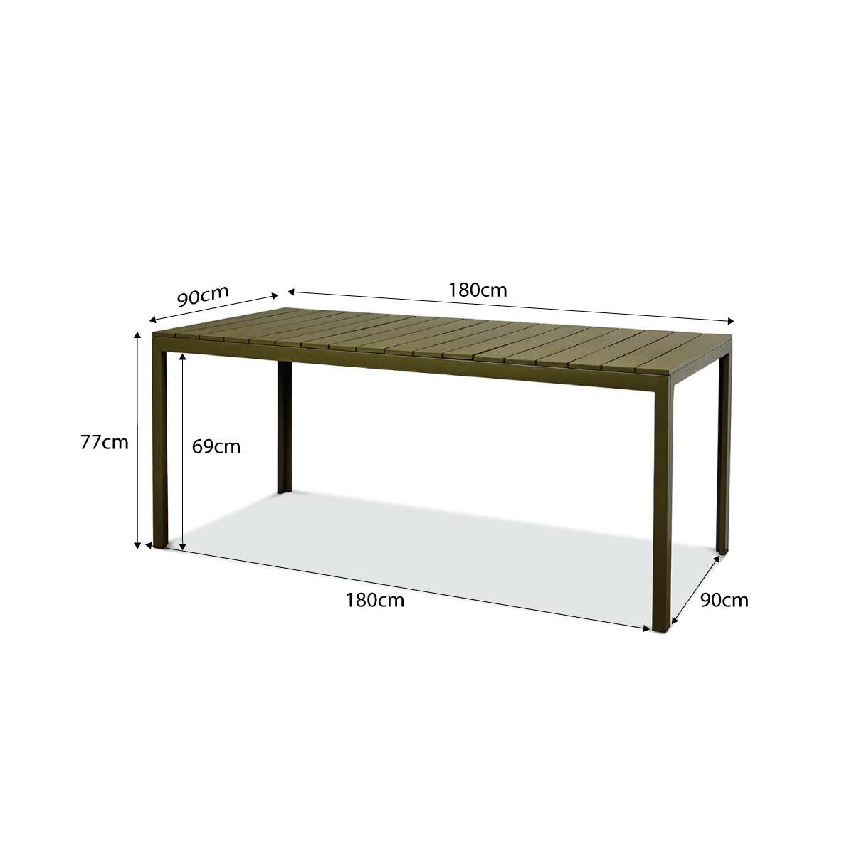Ravello Outdoor Six Seater Dining Table - Chocolate