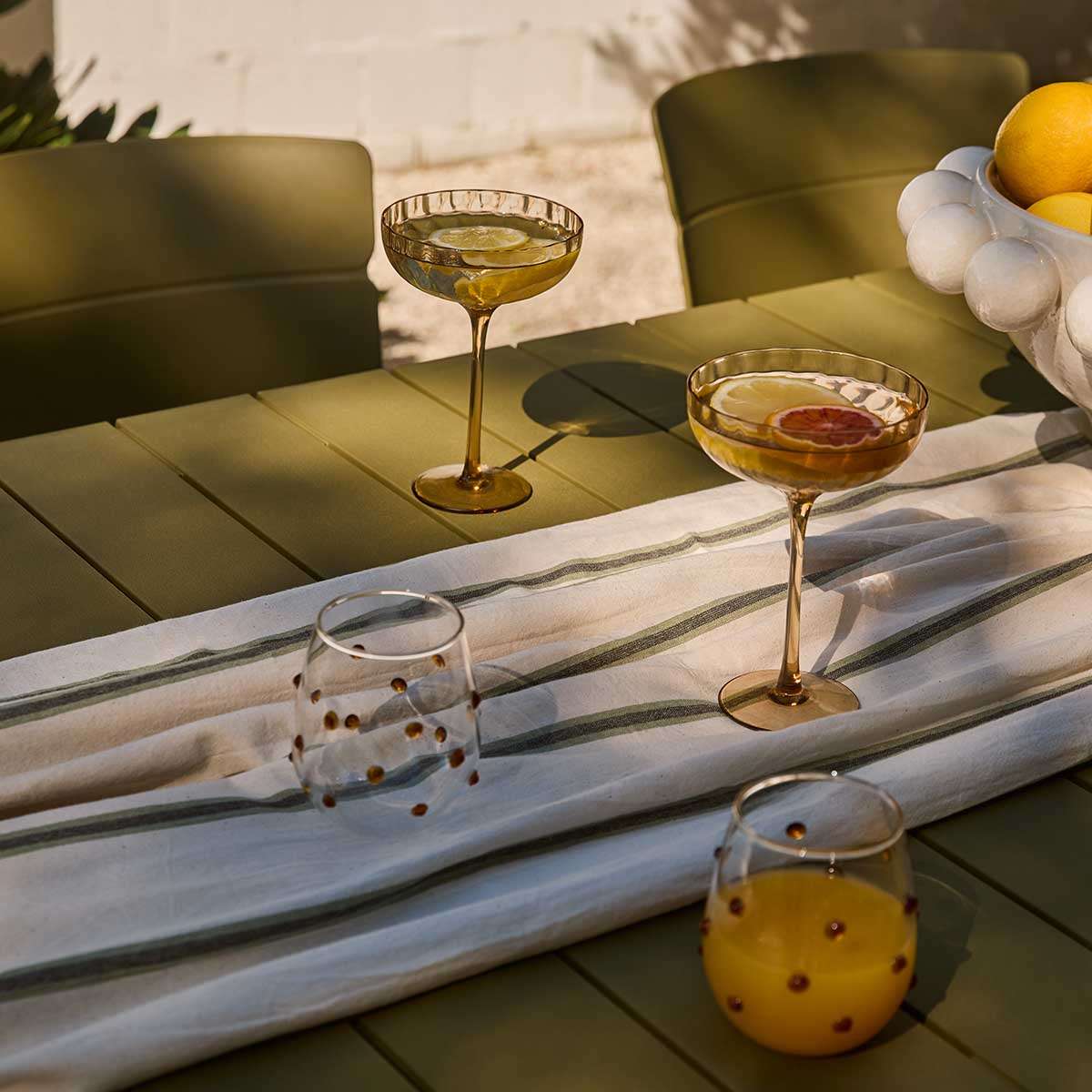 Ravello Outdoor Six Seater Dining Table - Olive Green
