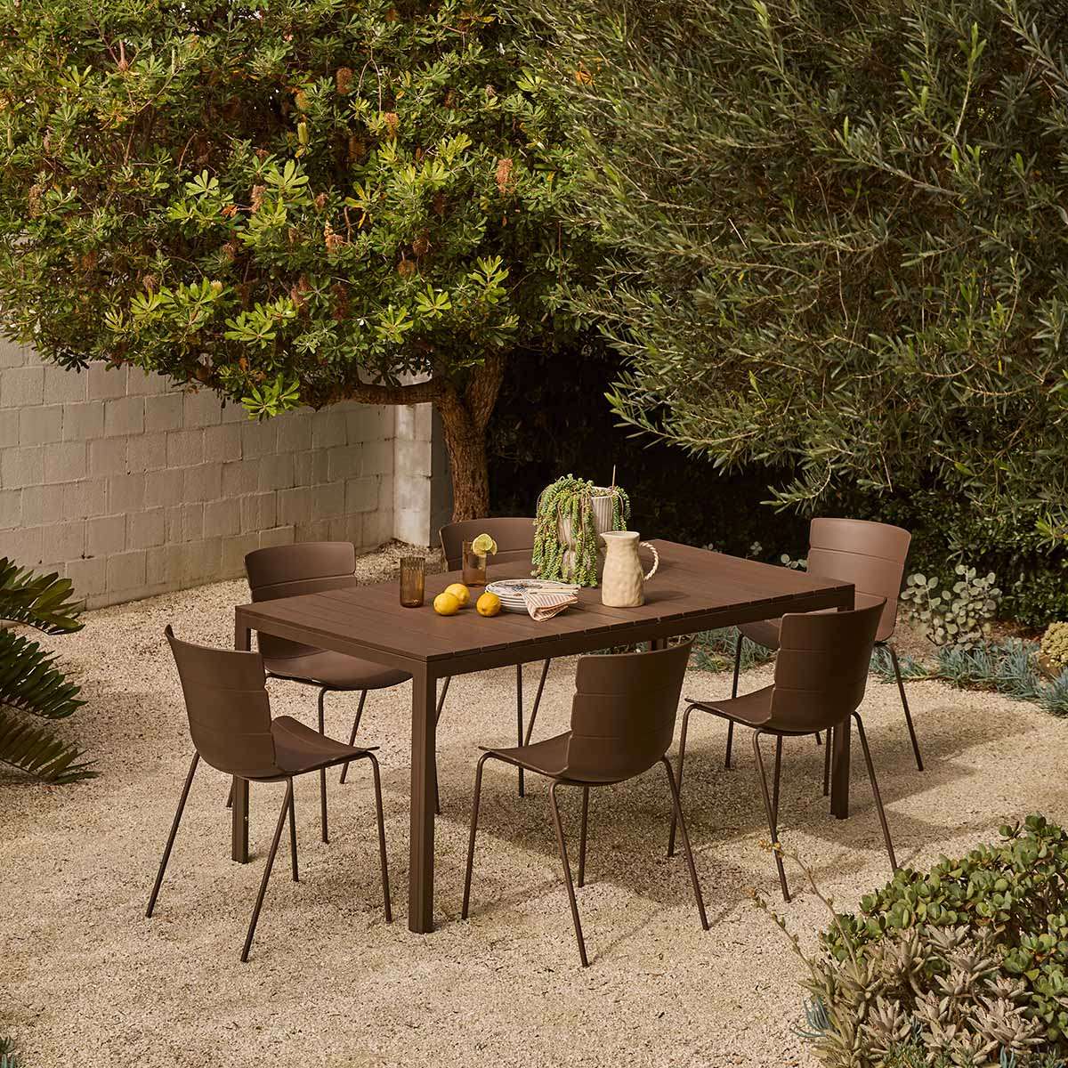 Ravello Outdoor Six Seater Dining Table - Chocolate