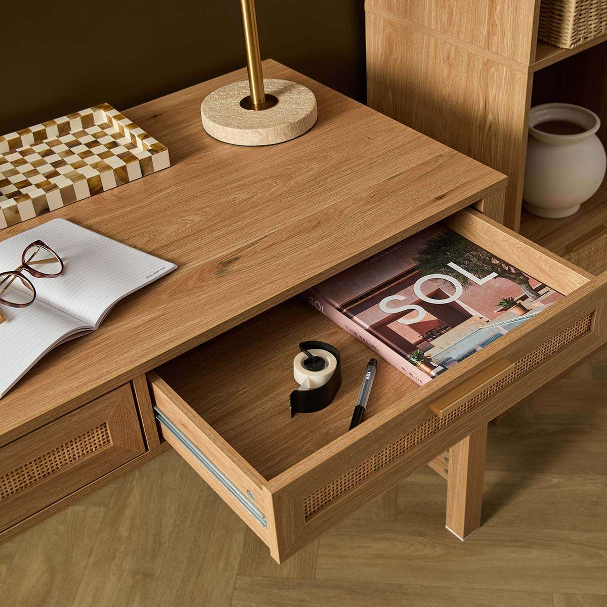 Noosa Rattan Desk - Natural