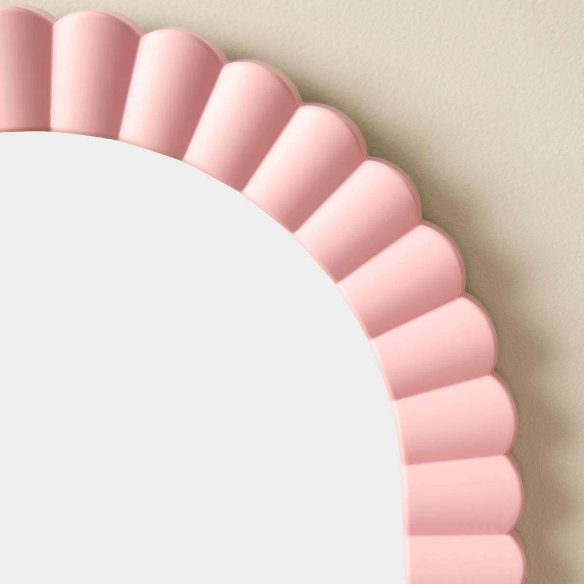 Kaia Shell Edge Wall Mirror - Pink