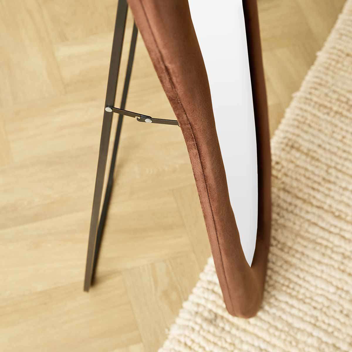 Lennon Upholstered Full Length Mirror - Chocolate