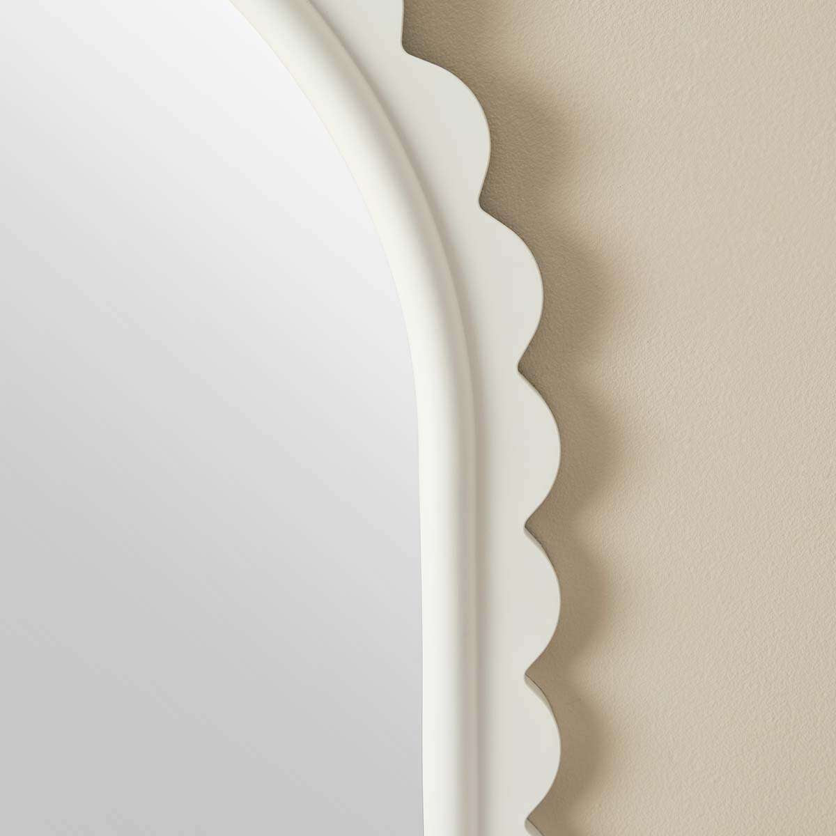 Lux Scalloped Edge Wall Mirror - White
