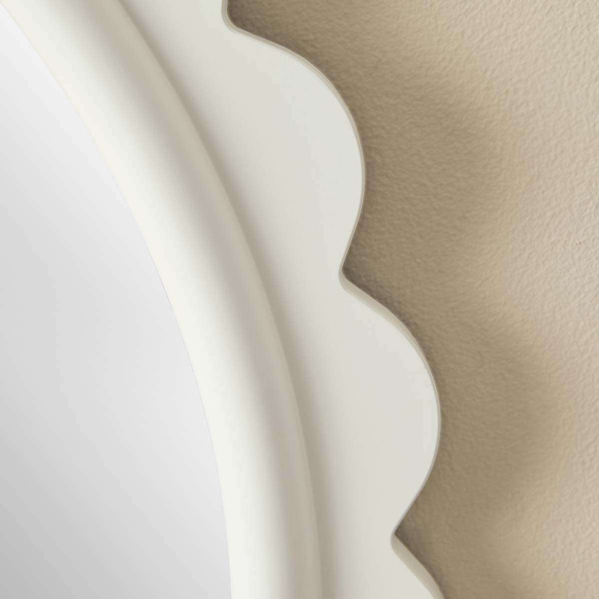 Lux Scalloped Edge Wall Mirror - White