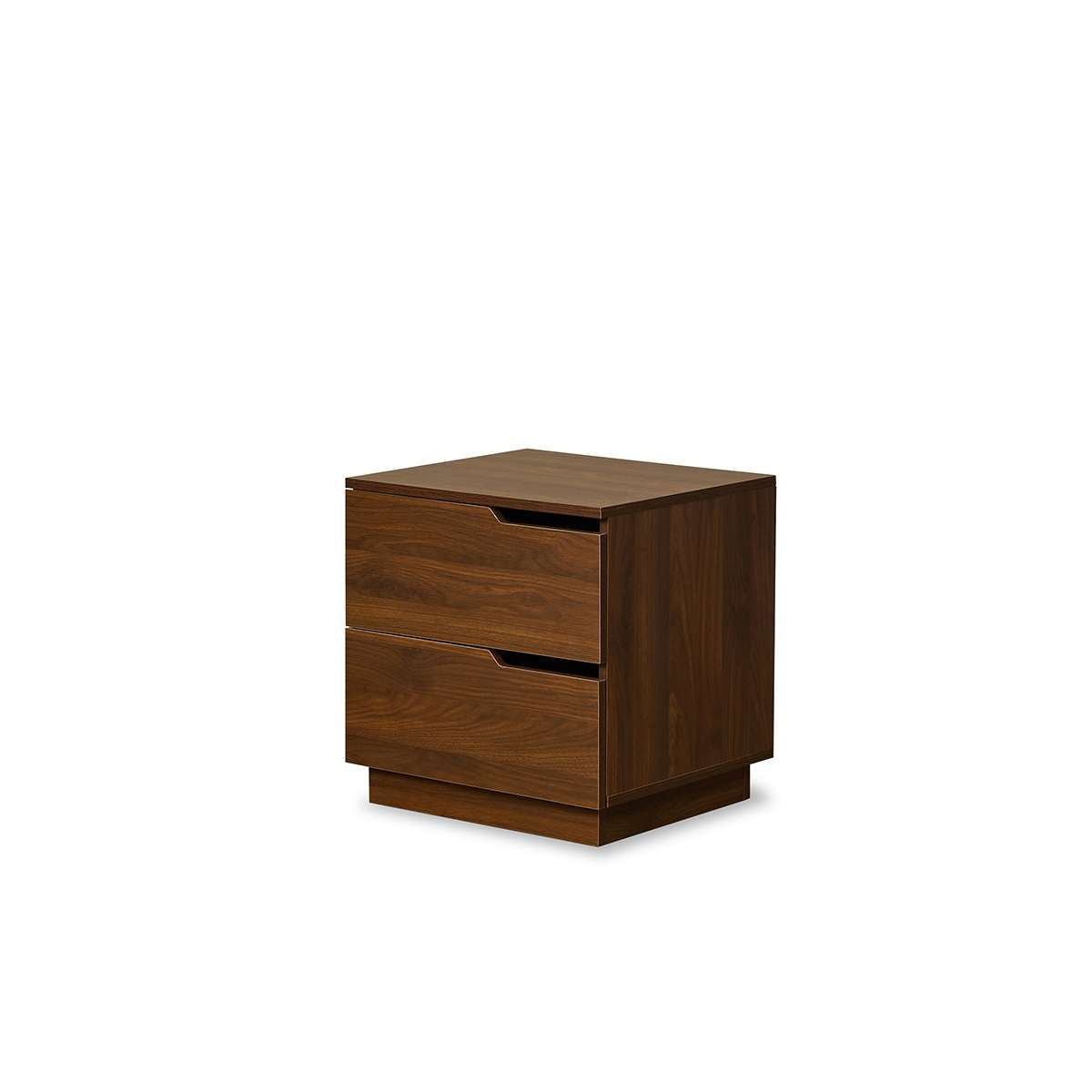 Zack Two Drawer Bedside Table - Walnut