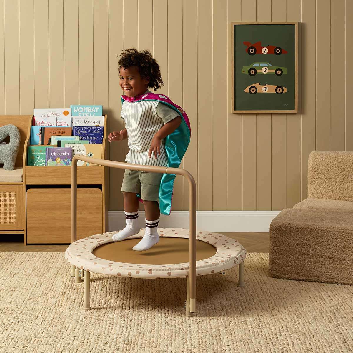 Mocka Bouncy Trampoline - Cream/Tan Spot