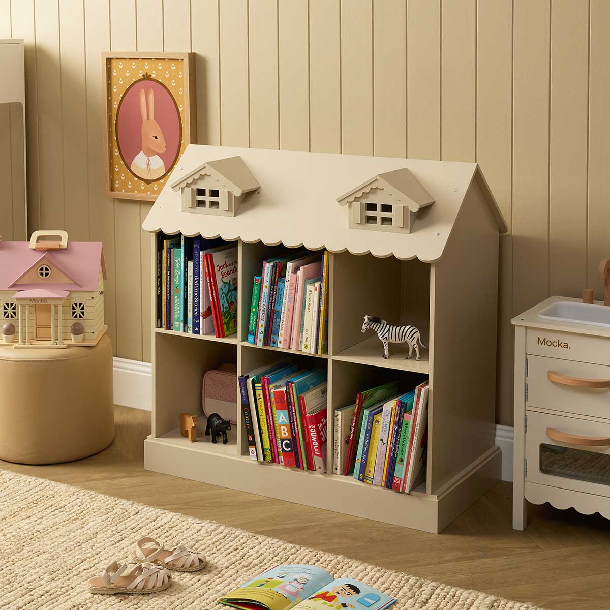 Classic Dollhouse Bookshelf - Cream