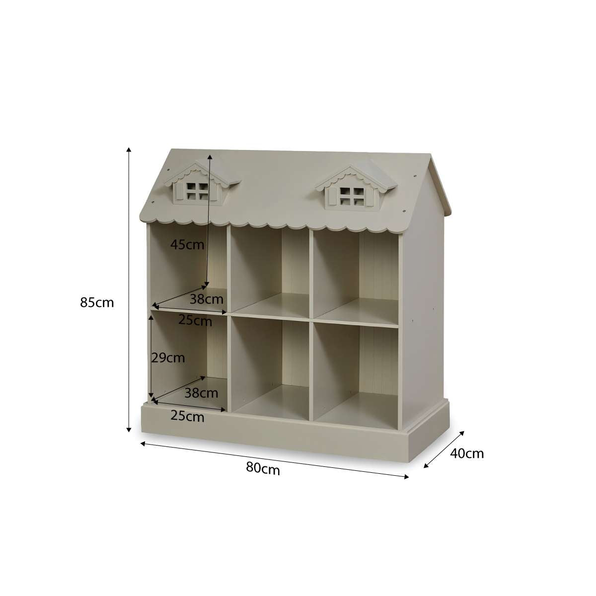 Classic Dollhouse Bookshelf - Cream