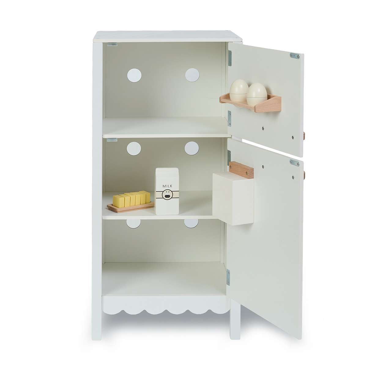 Cottage Scalloped Fridge with Play Food - Cream
