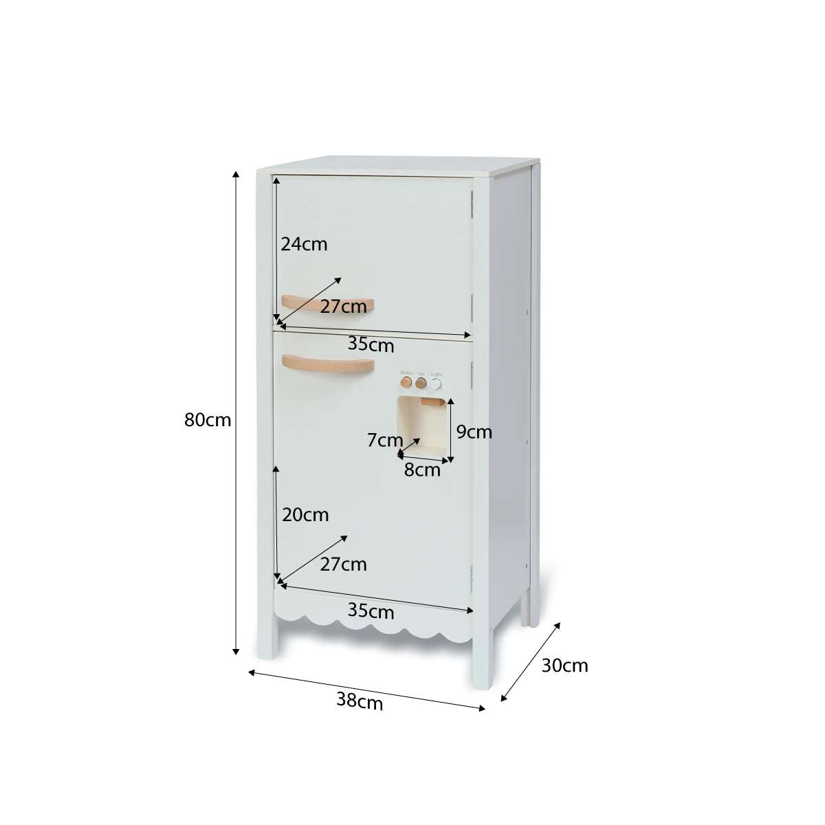 Cottage Scalloped Fridge with Play Food - Cream