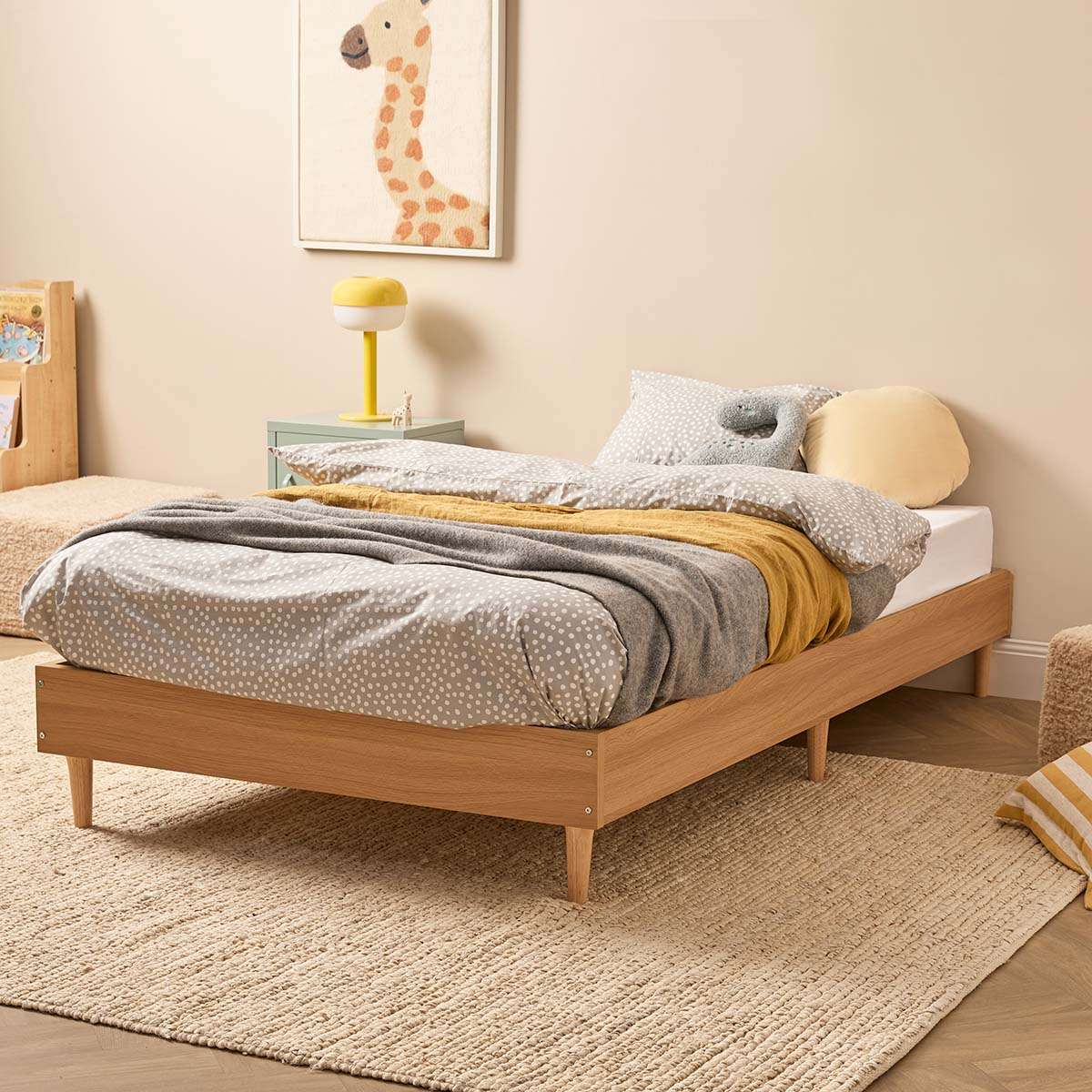 King Single Bed Base - Natural