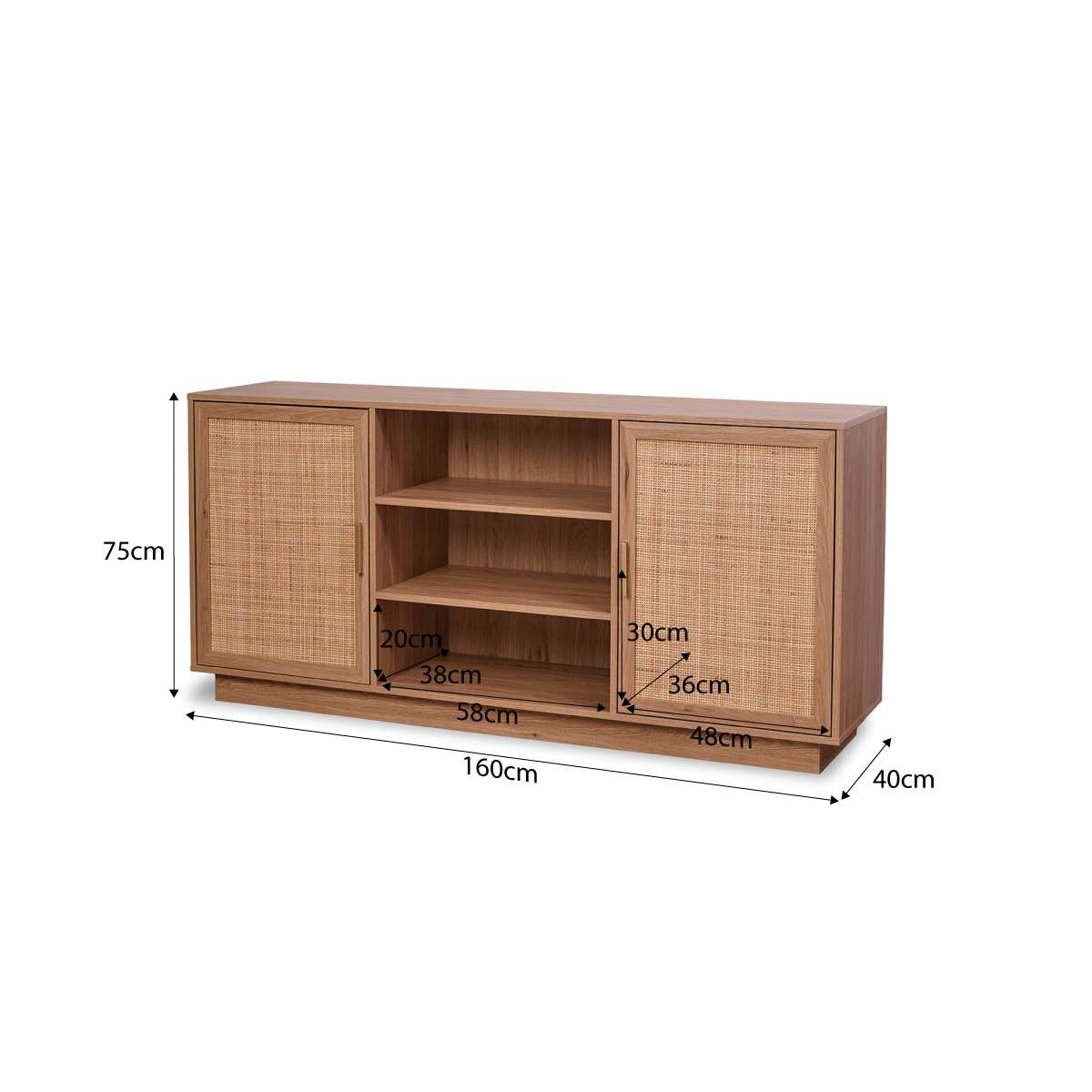 Noosa Rattan Buffet - Natural