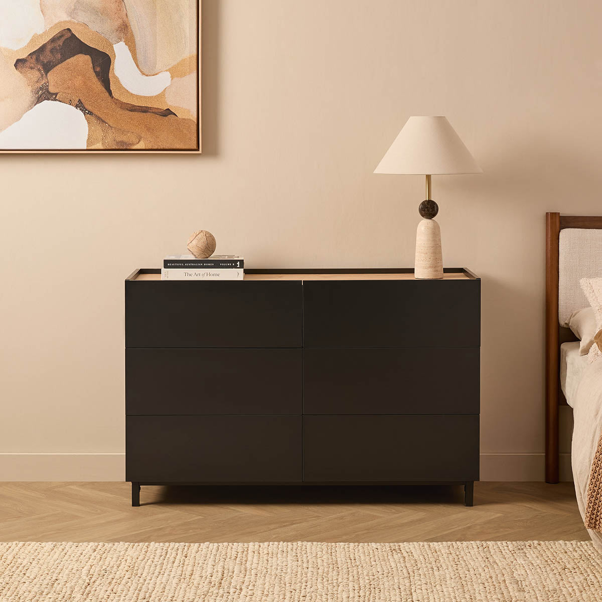 Murphy Six Drawer - Black/Natural