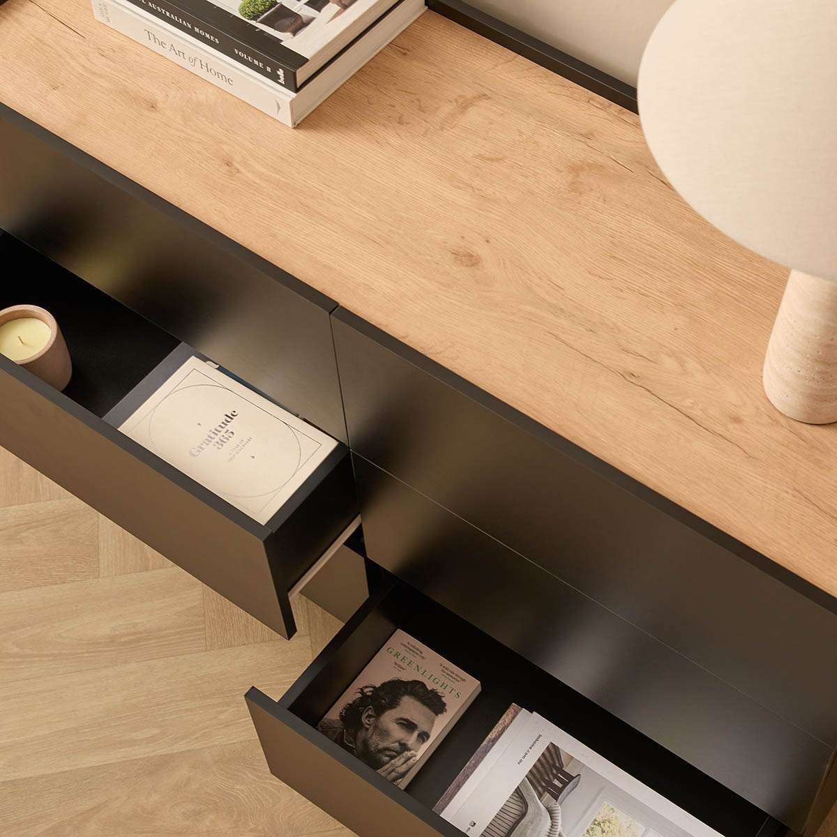 Murphy Six Drawer - Black/Natural