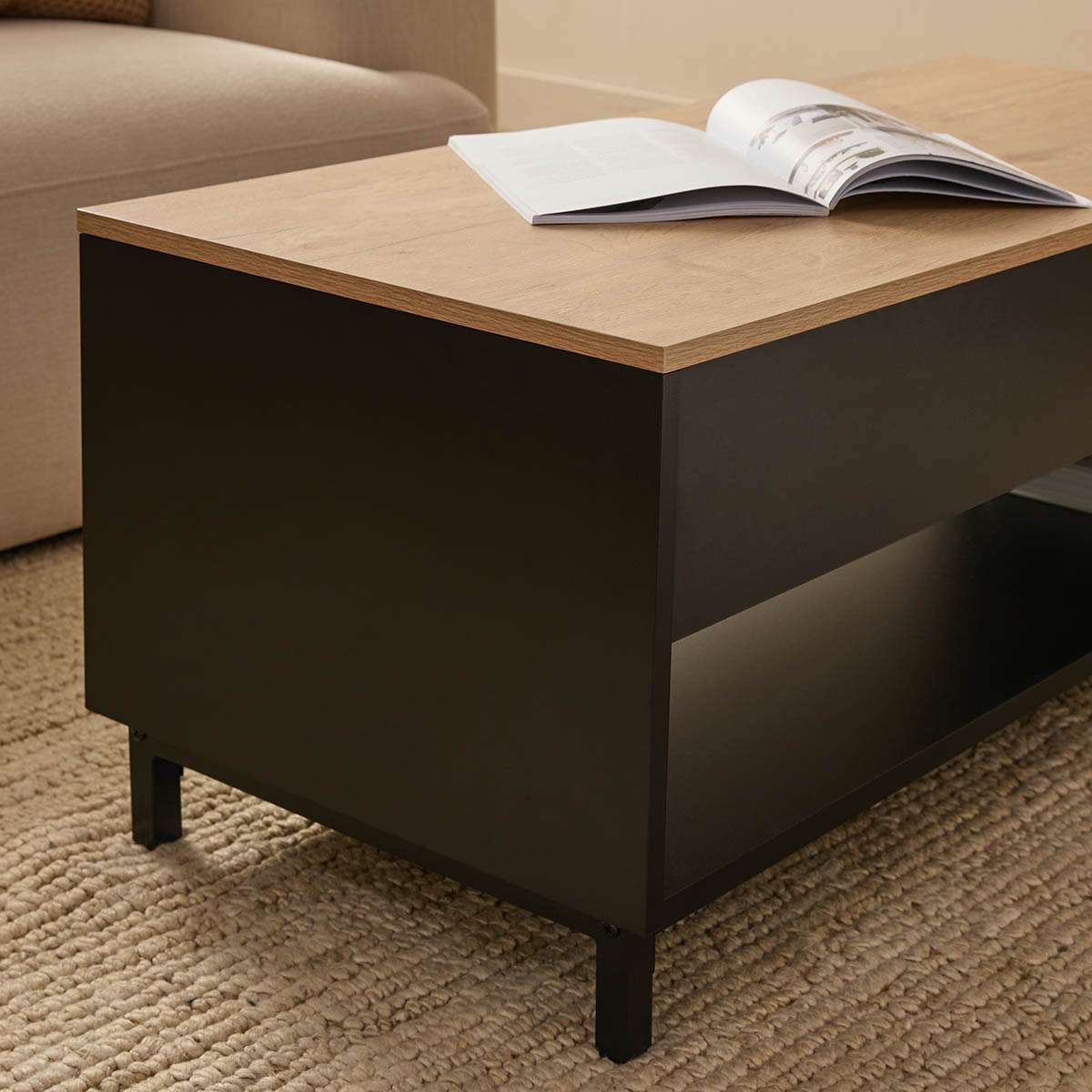 Murphy Coffee Table - Black/Natural