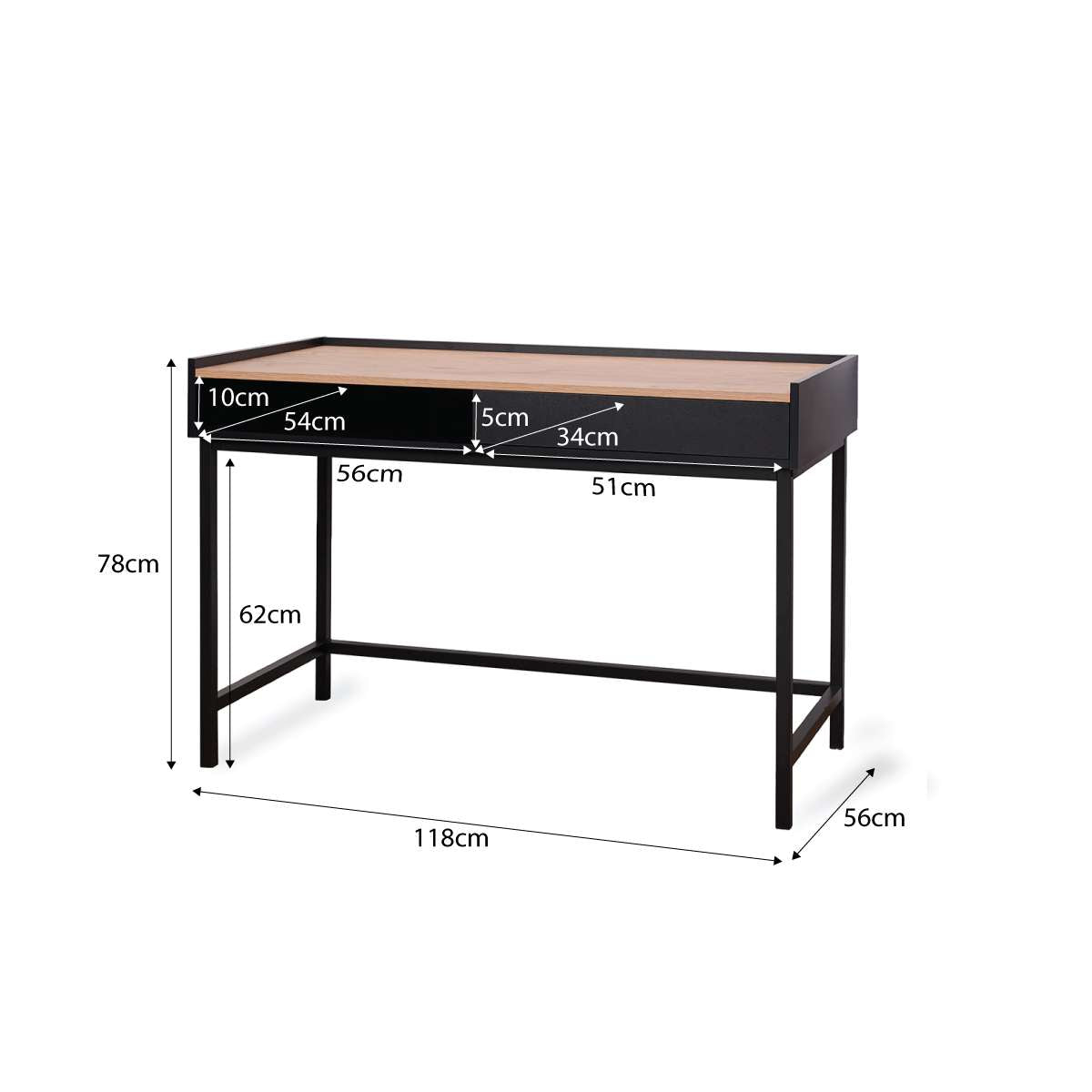 Murphy Desk - Black/Natural