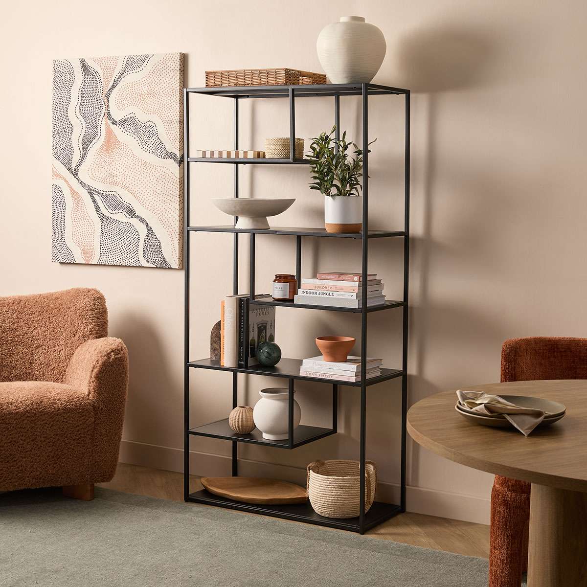 Alvar Tall Metal Shelf - Black