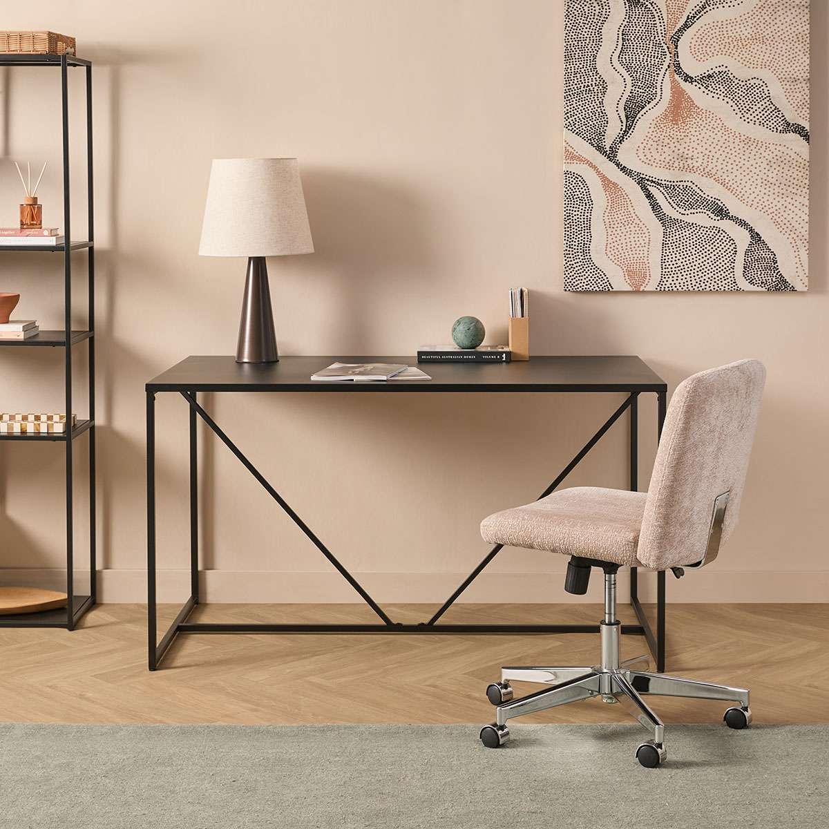 Alvar Metal Four Seater Dining Table - Black