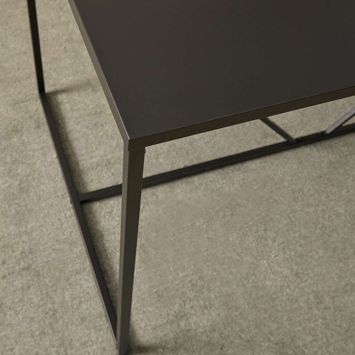 Alvar Metal Four Seater Dining Table - Black