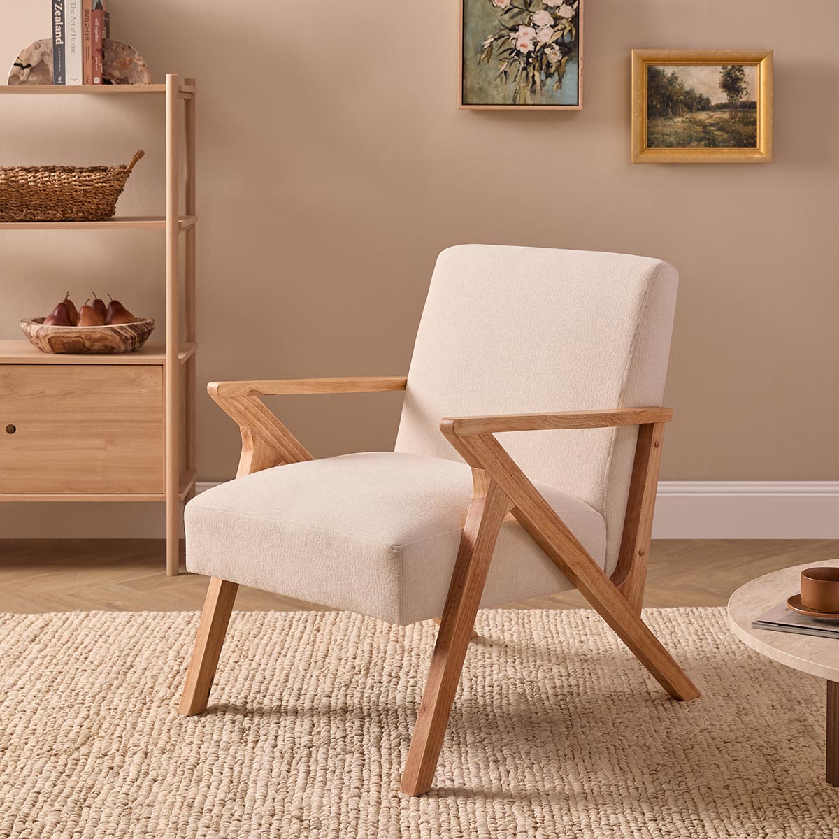 Ray Linen Look Occasional Chair - Natural