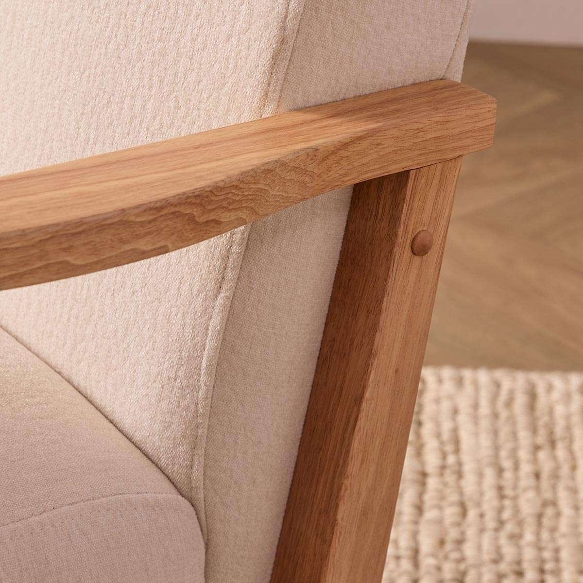Ray Linen Look Occasional Chair - Natural