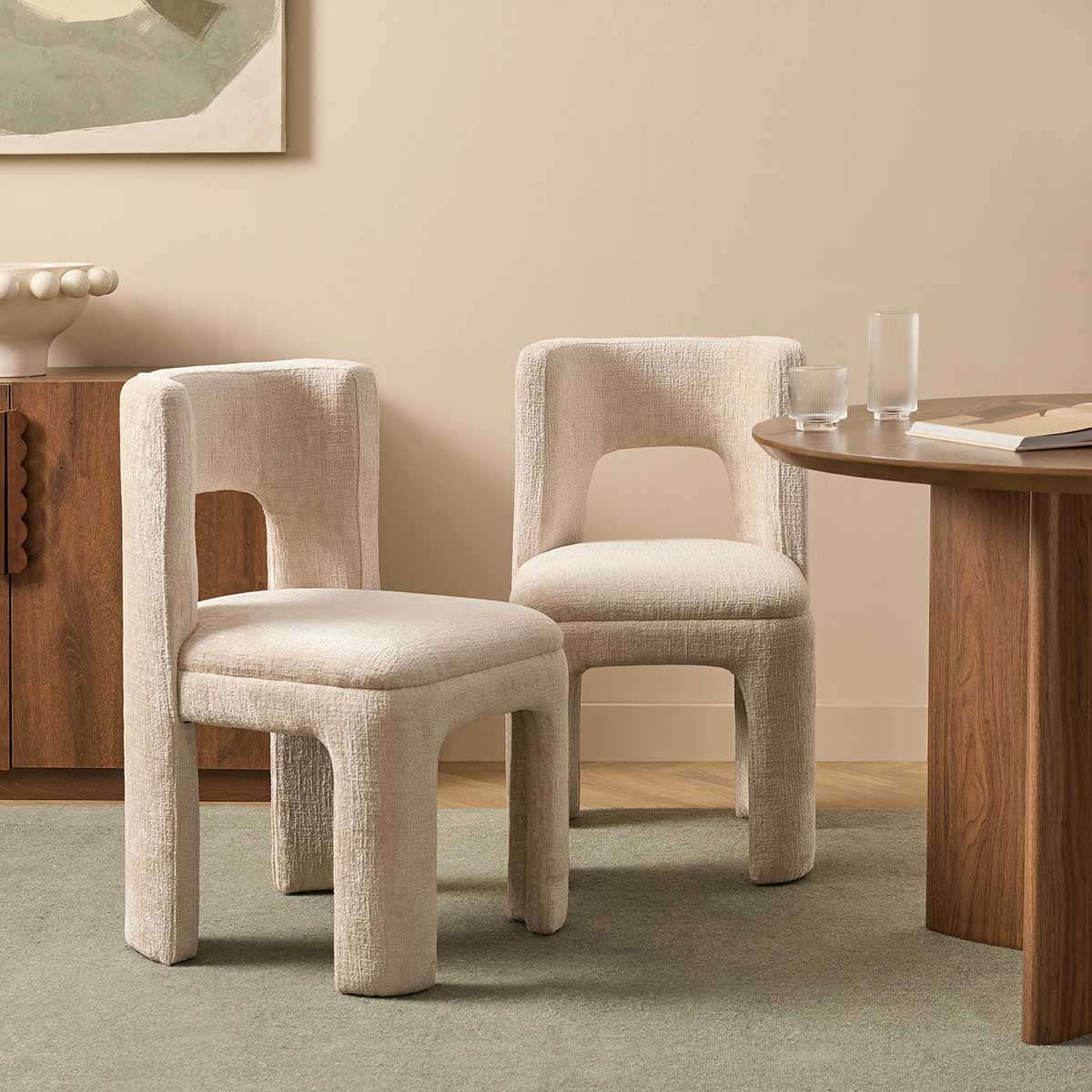 Wes Dining Chair Set of Two - Beige