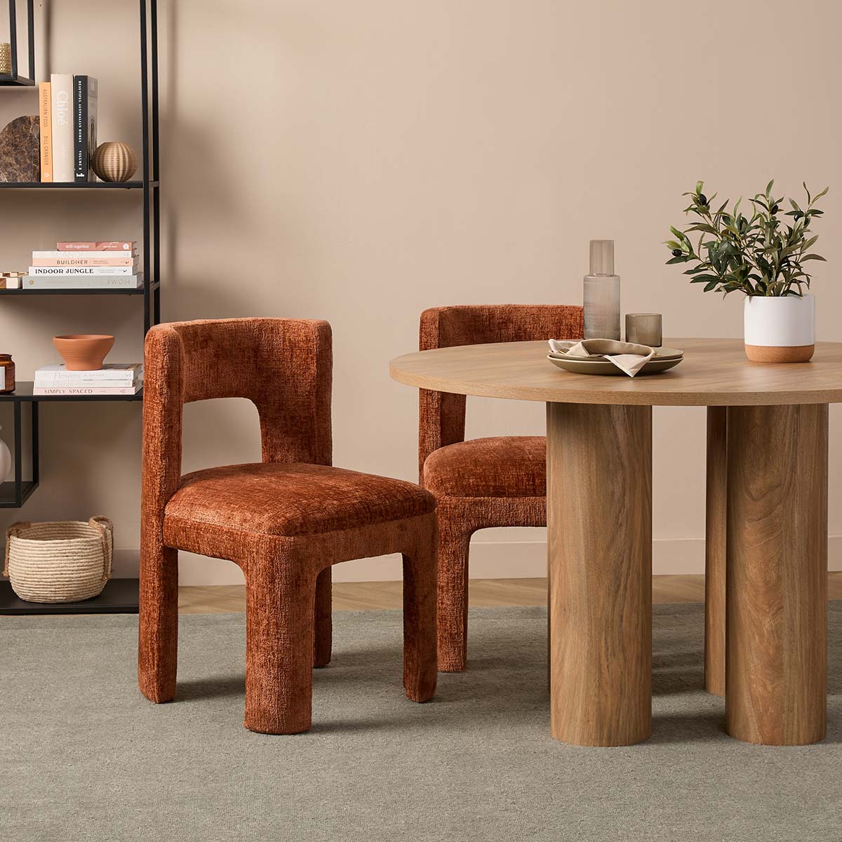Wes Dining Chair Set of Two - Rust