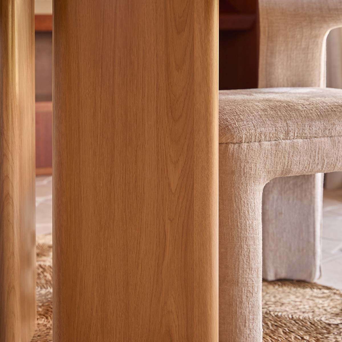 Mila Oak Round Four Seater Dining Table - Natural
