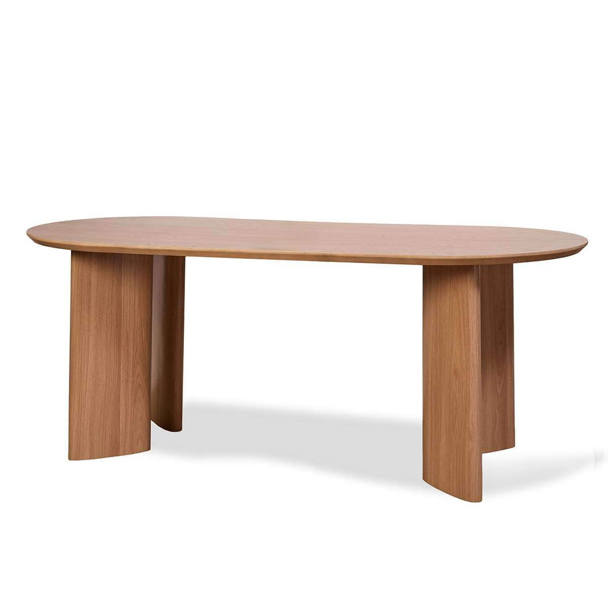 Mila Oak Oval Six Seater Dining Table - Natural