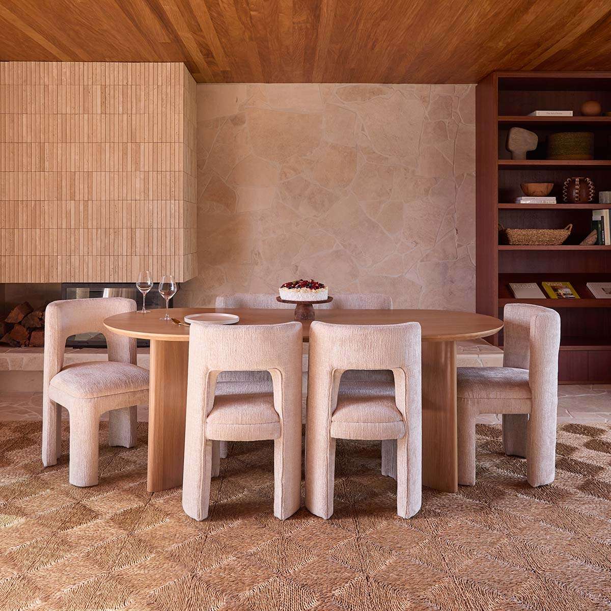 Mila Oak Oval Six Seater Dining Table - Natural
