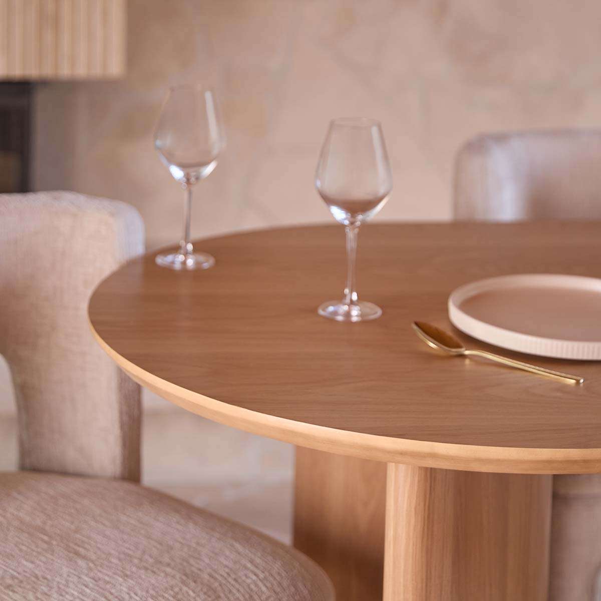 Mila Oak Oval Six Seater Dining Table - Natural